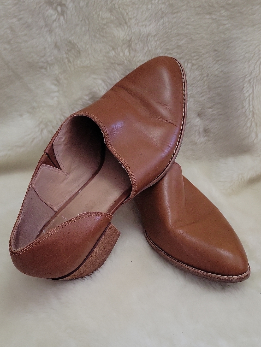 MADWELL The Lucie Leather D'Orsay Flats Slip-On Shoes Cut-Out Mules. Size 8